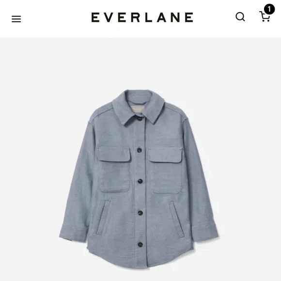Everlane Oversized Shirt jacket in heathered cool grey - Picture 1 of 12